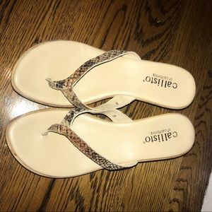 Callisto Wedge Sandals — snakeskin strap